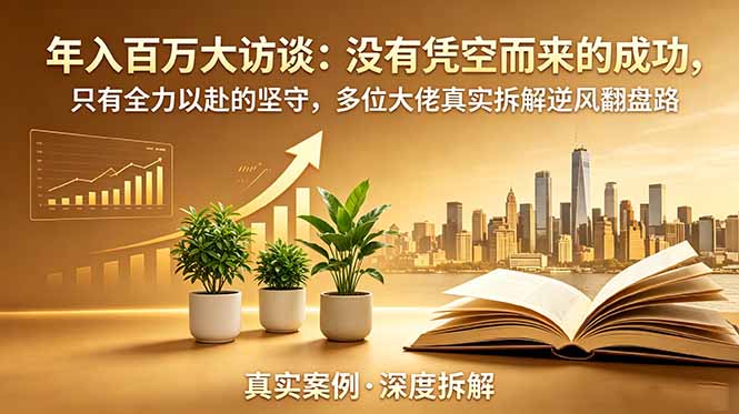 (18891期)年入百万大访谈-更新:没有凭空而来的成功,只有全力以赴的坚守,多位大佬真实拆解逆风翻盘路-我爱项目网