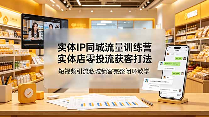 （18999期）实体IP同城流量训练营：实体店零投流获客打法，短视频引流私域锁客完整闭环教学-我爱项目网