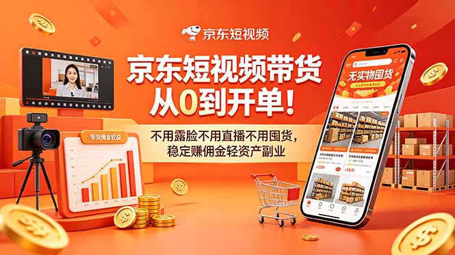 （18895期）京东短视频带货从0到开单！不用露脸不用直播不用囤货，稳定赚佣金轻资产副业-我爱项目网
