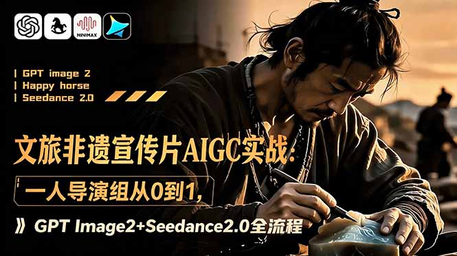 （18925期）文旅非遗宣传片AIGC实战：一人导演组从0到1，GPT Image2+Seedance2.0全流程-我爱项目网