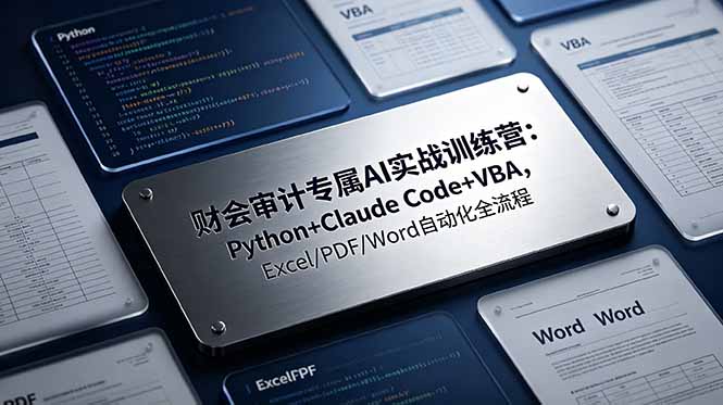（19028期）财会审计专属 AI实战训练营：Python+Claude Code+VBA，Excel/PDF/Word自动化全流程-我爱项目网