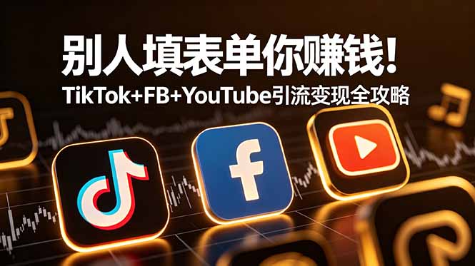 （19018期）别人填表单你赚钱！TikTok+FB+YouTube 引流变现全攻略【原创双语字幕】-我爱项目网