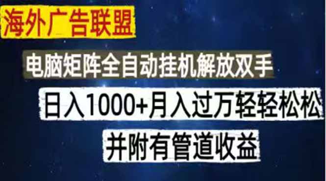 （18989期）海外广告联盟每天几分钟日入1000+无脑操作，可矩阵并附有管道收益-我爱项目网
