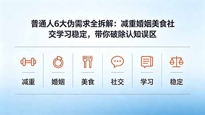 （18724期）付费文章：普通人6大伪需求全拆解：减重婚姻美食社交学习稳定，带你破除认知误区-我爱项目网