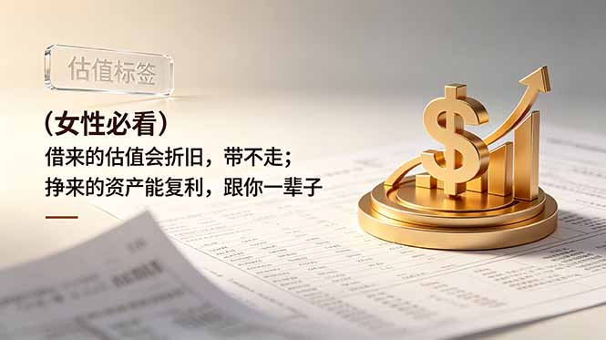 （19043期）付费文章：（女性必看）借来的估值会折旧，带不走；挣来的资产能复利，跟你一辈子-我爱项目网