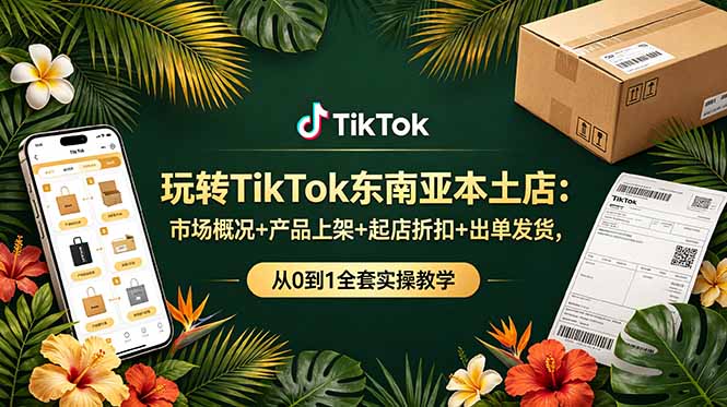 （19045期）玩转TikTok东南亚本土店：市场概况+产品上架+起店折扣+出单发货，从0到1全套实操教学-我爱项目网