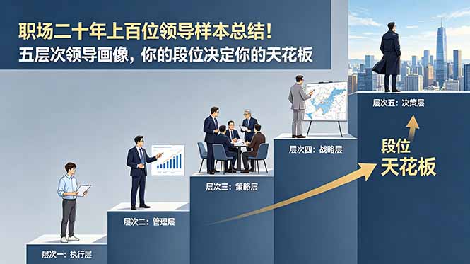（18900期）付费文章：职场二十年上百位领导样本总结！五层次领导画像，你的段位决定你的天花板-我爱项目网