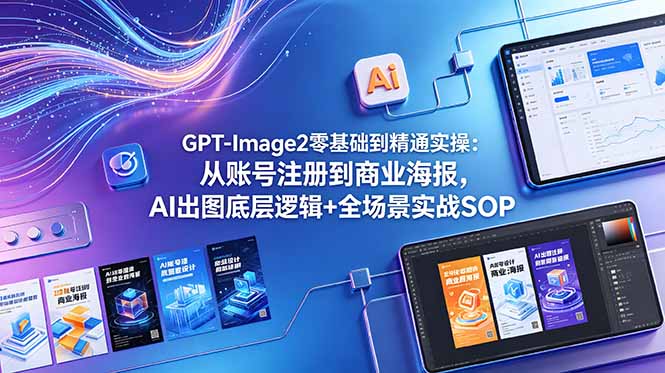 (18835期)GPT-Image2零基础到精通实操:从账号注册到商业海报,AI出图底层逻辑+全场景实战SOP-我爱项目网