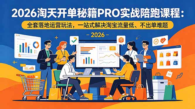 （18844期）2026淘天开单秘籍PRO实战陪跑课程：全套落地运营玩法，一站式解决淘宝流量低、不出单难题-我爱项目网