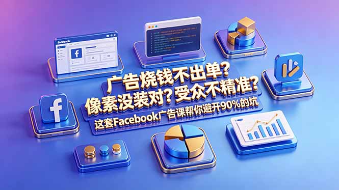（18850期）广告烧钱不出单？像素没装对？受众不精准？这套Facebook广告课帮你避开90%的坑-原创双语字幕-我爱项目网