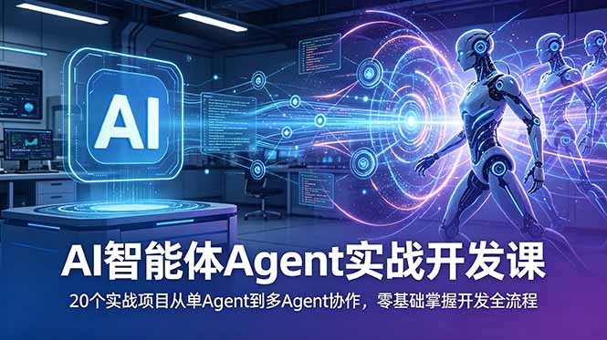 （18983期）AI智能体Agent实战开发课：20个实战项目从单Agent到多Agent协作，零基础掌握开发全流程-我爱项目网