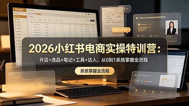 （18978期）2026小红书电商实操特训营：开店+选品+笔记+工具+达人，从0到1系统掌握全流程-我爱项目网