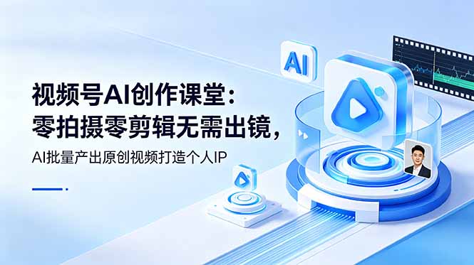 （19049期）视频号AI创作课堂：零拍摄零剪辑无需出镜，AI批量产出原创视频打造个人IP-我爱项目网
