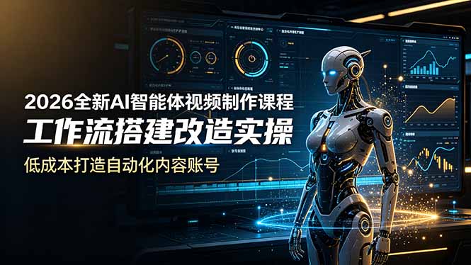（19127期）2026全新AI Codex智能体视频制作课程，工作流搭建改造实操，低成本打造自动化内容账号-我爱项目网