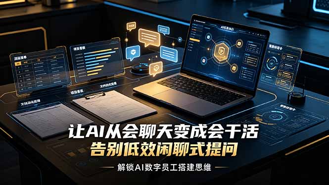 （19130期）让AI从会聊天变成会干活，告别低效闲聊式提问，解锁AI数字员工搭建思维-我爱项目网