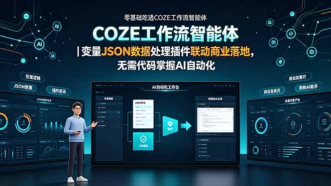 （19243期）零基础吃透COZE工作流智能体｜变量JSON数据处理插件联动商业落地，无需代码掌握AI自动化-我爱项目网