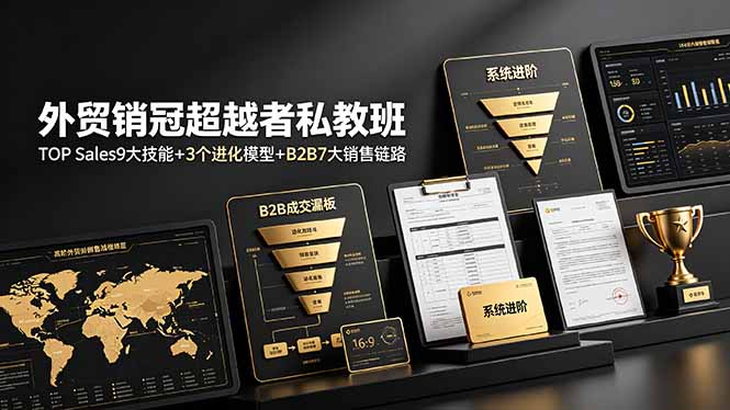 （19156期）外贸销冠超越者私教班：TOP Sales9大技能+3个进化模型+B2B7大销售链路，系统进阶-我爱项目网
