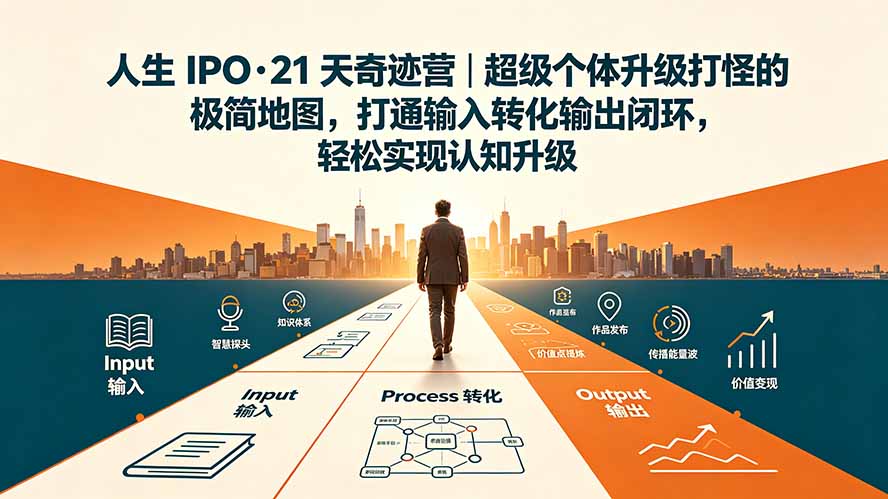 （19532期）人生 IPO-21 天奇迹营｜超级个体升级打怪的极简地图，打通输入转化输出闭环，轻松实现认知升级-我爱项目网