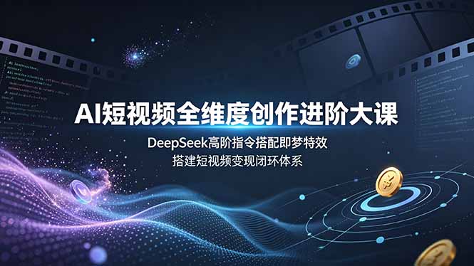 （19153期）AI短视频全维度创作进阶大课，DeepSeek高阶指令搭配即梦特效，搭建短视频变现闭环体系-我爱项目网