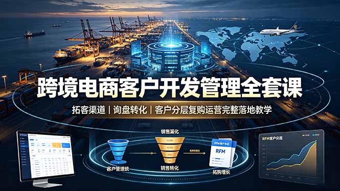 （19274期）跨境电商客户开发管理全套课·拓客渠道｜询盘转化｜客户分层复购运营完整落地教学-我爱项目网