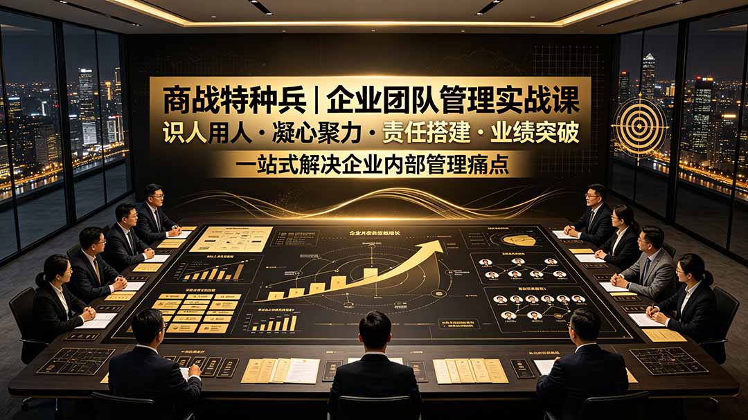 （19534期）商战特种兵｜企业团队管理实战课：识人用人｜凝心聚力｜责任搭建｜业绩突破，一站式解决企业内部管理痛点-我爱项目网