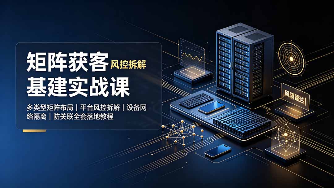 （19319期）矩阵获客基建实战课：多类型矩阵布局｜平台风控拆解｜设备网络隔离｜防关联全套落地教程-我爱项目网