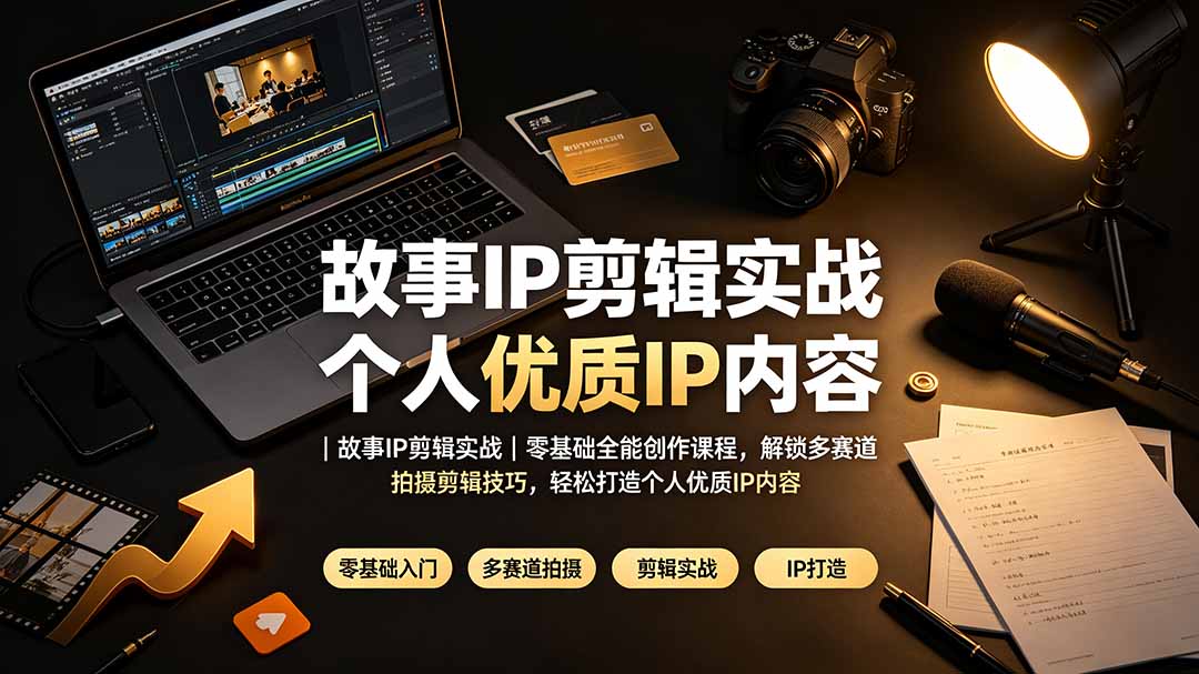 (19550期)故事IP剪辑实战|零基础全能创作课程,解锁多赛道拍摄剪辑技巧,轻松打造个人优质IP内容-我爱项目网