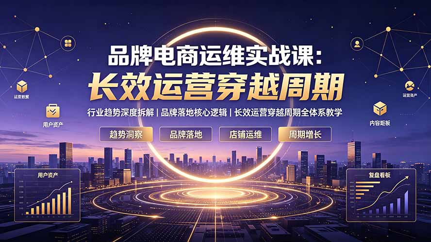 （19340期）品牌电商运维实战课：行业趋势深度拆解｜品牌落地核心逻辑｜长效运营穿越周期全体系教学-我爱项目网