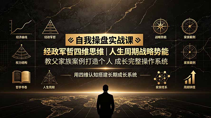 （19398期）自我操盘实战课：经政军哲四维思维｜人生周期战略势能｜教父家族案例打造个人成长完整操作系统-我爱项目网