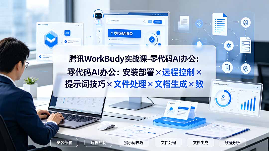（19325期）腾讯WorkBuddy实战课-零代码AI办公：安装部署×远程控制×提示词技巧×文件处理×文档生成×数据分析-我爱项目网
