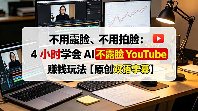 （19161期）不用露脸、不用拍脸：4 小时学会 AI 不露脸 YouTube 赚钱玩法【原创双语字幕】-我爱项目网