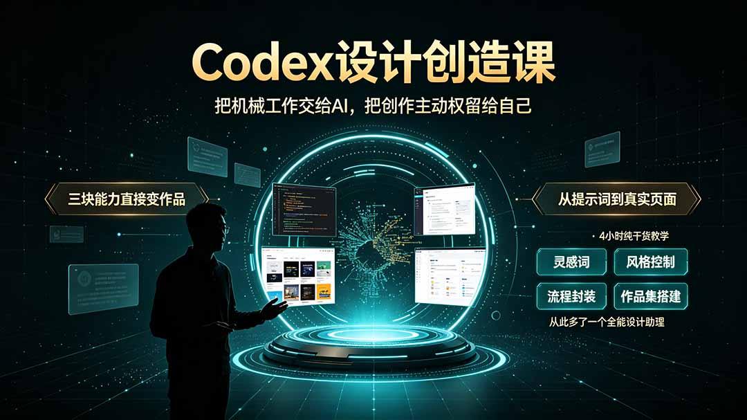 （19362期）Codex设计创造课-2期，小白也能掌握的Codex设计创造技巧，把机械工作交给AI，把创作主动权留给自己-我爱项目网