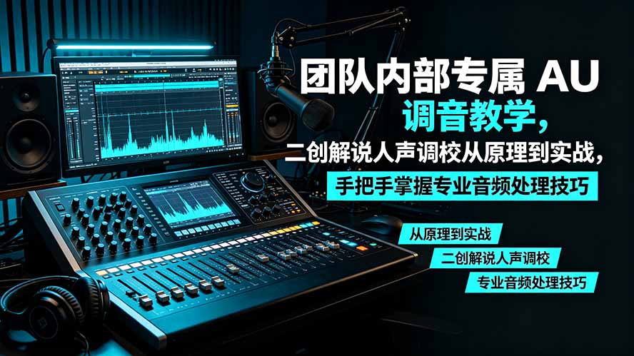 （19517期）某大佬团队内部专属 AU 调音教学，二创解说人声调校从原理到实战，手把手掌握专业音频处理技巧-我爱项目网
