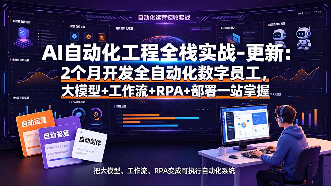 （19279期）AI自动化工程全栈实战-更新：2个月开发全自动化数字员工，大模型+工作流+RPA+部署一站式掌握-我爱项目网