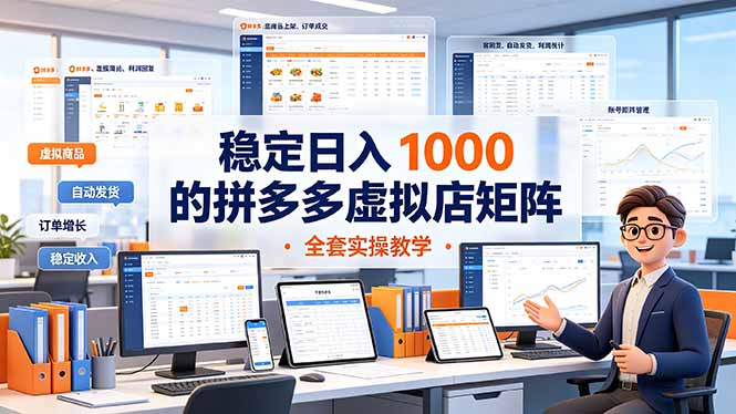 （19253期）稳定日入 1000 的拼多多虚拟店矩阵，全套实操教学-我爱项目网