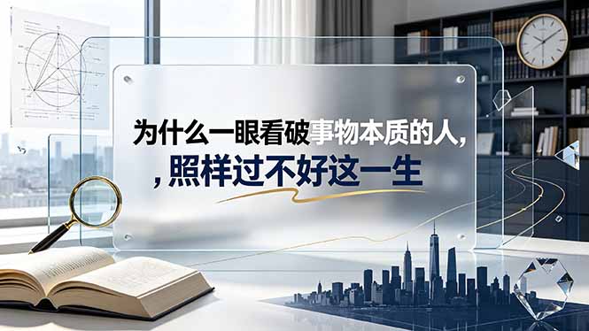 （19165期）付费文章：为什么一眼看破事物本质的人，照样过不好这一生-我爱项目网