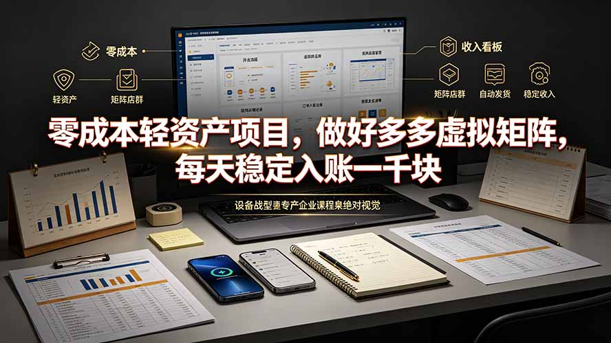 （19522期）零成本轻资产项目，做好多多虚拟矩阵，每天稳定入账一千块-我爱项目网