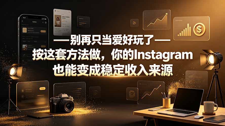 (19591期)别再只当爱好玩了——按这套方法做,你的Instagram也能变成稳定收入来源-我爱项目网