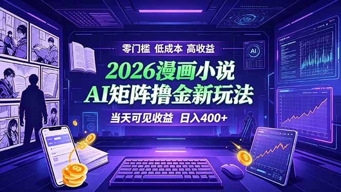 （19219期）爆款小说漫画大阅读    ai矩阵操作    当天可见收益  日入400+    零门槛    高收益-我爱项目网
