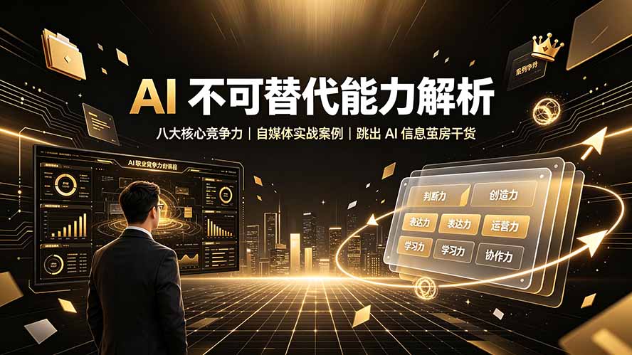 （19344期）付费文章：AI 不可替代能力解析▸八大核心竞争力｜自媒体实战案例｜跳出 AI 信息茧房干货-我爱项目网
