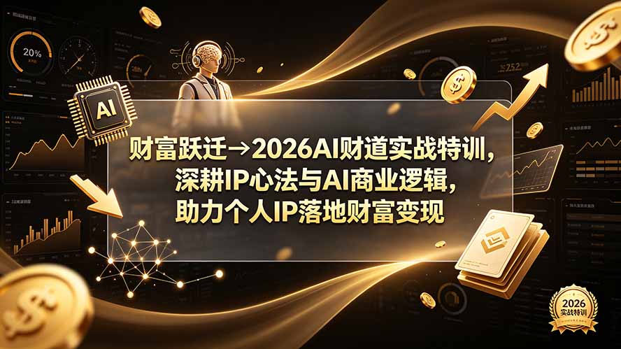 (19547期)财富跃迁→2026AI财道实战特训,深耕IP心法与AI商业逻辑,助力个人IP落地财富变现-我爱项目网
