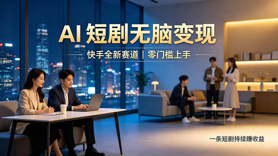 （19577期）别乱找副业了，快手 AI 短剧零门槛长久被动增收-我爱项目网