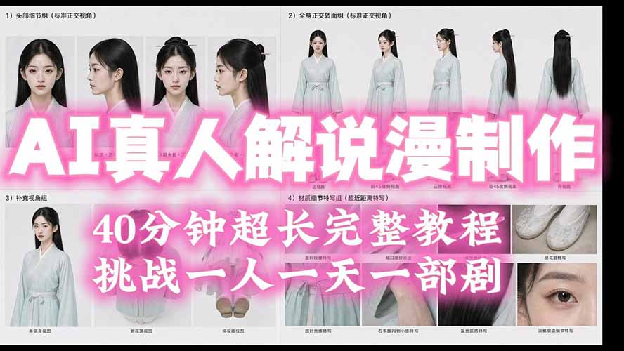 （19508期）2026AI真人解说漫剧制作40分钟超长完整教程：自动批量化制作，挑战一人一天一部剧！-我爱项目网