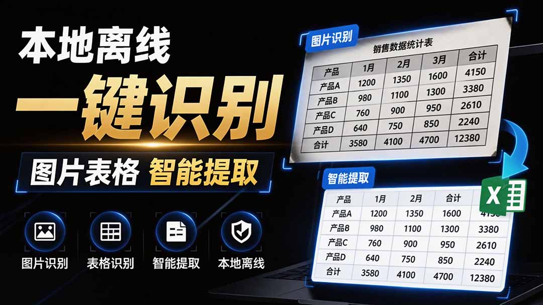 (19609期)体积仅70MB,图片一键智能提取表格工具来了!完全免费且离线使用,FastOCR智能表格识别软件V1.0-我爱项目网