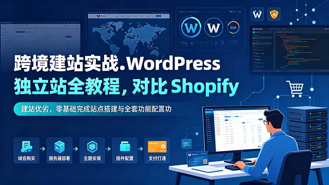 （19546期）跨境建站实战：WordPress 独立站全教程，对比 Shopify 建站优劣，零基础完成站点搭建与全套功能配置-我爱项目网