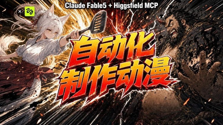 （19477期）AI自动化动漫制作！Claude Fable 5接入Higgsfield MCP，直接生成完整创意内容-我爱项目网