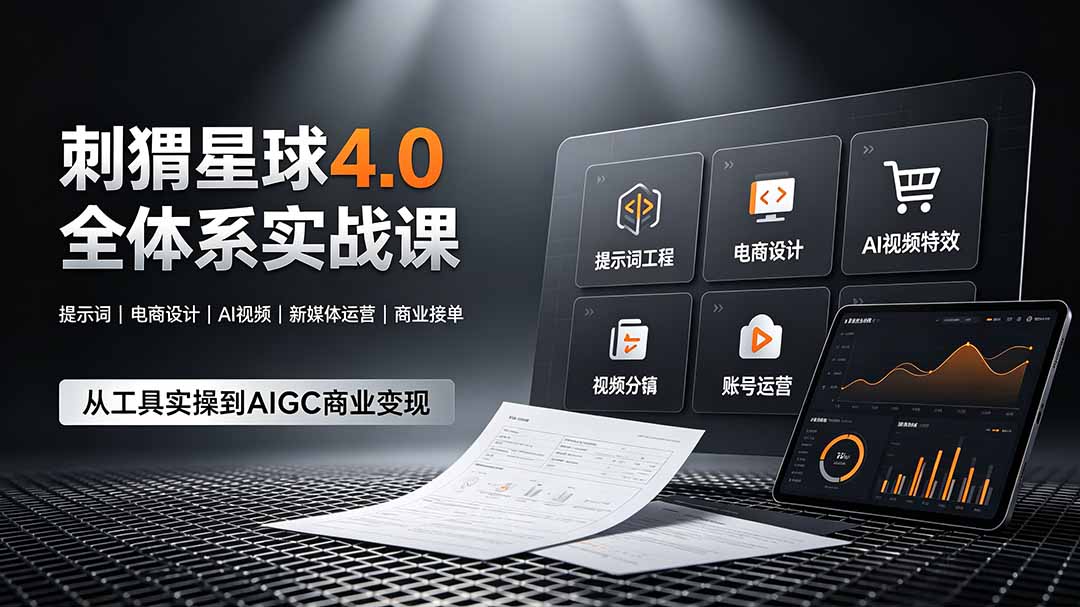 （19224期）刺猬星球4.0全体系实战课，覆盖提示词工程、电商设计、AI视频特效与新媒体运营，一站式掌握AIGC商业核心技能-我爱项目网