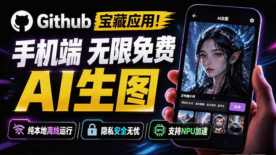 （19681期）Github宝藏应用！手机端无限免费AI 生图，纯本地离线运行，支持NPU加速 斩获3.1k stars，local-dream-我爱项目网