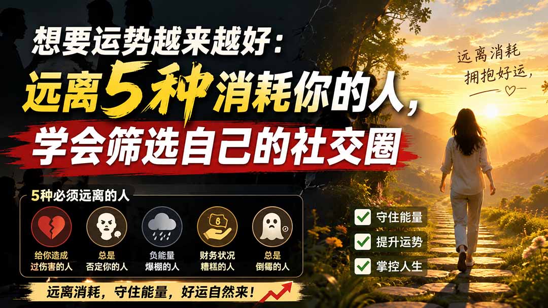 (19965期)付费文章:想要运势越来越好:远离5种消耗你的人,学会筛选自己的社交圈-我爱项目网
