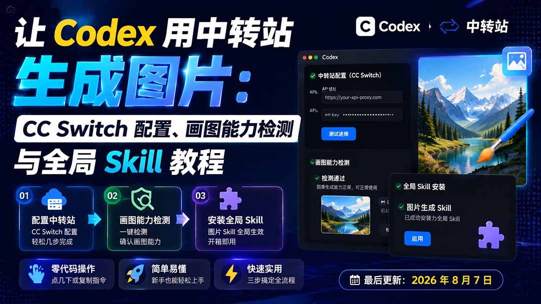 （19777期）让 Codex 用中转站生成图片：CC Switch 配置、画图能力检测与全局 Skill 教程-我爱项目网